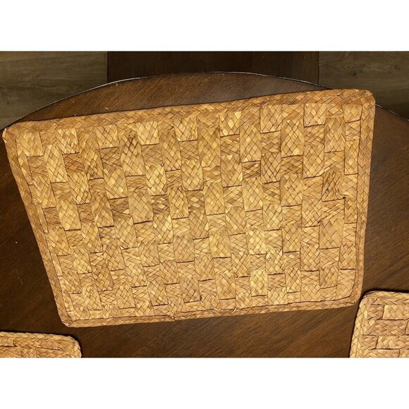 Placemats Natural Rattan Wicker Woven Rectangular Set of 4 Size 17" x 11.5" - Picture 3 of 8